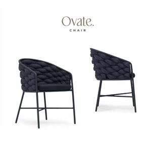 Black Modern Outdoor Garden Chair Rope Woven Foam-Filled Cushioned Rocking Patio <b>Armchair</b> for Balcony <b>Dining</b> - Product Image 1