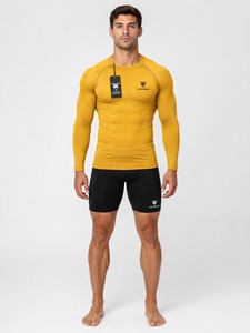 Rashguard de surf pour enfants personnalisé, haut de gamme, écologique, en Spandex/Nylon, manches longues, anti-UV UPF50, respirant, séchage rapide - Product Image 1