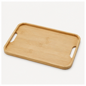 Eco-Friendly Bamboo Serving <b>Tray</b> With Integrated Handles Durable Rectangular Wood <b>Tray</b> For <b>Breakfast</b> Coffee Tea And Home Decor - Product Image 1