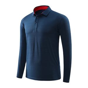 Jersey de 240gsm para hombre, 100% algodón suave para camisas, logotipo personalizado bordado, elegante, informal, manga larga, anticontracción, OEM, venta al por mayor - Product Image 2