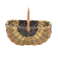 Panier de pique-nique rond multifonctionnel moderne prêt à offrir, fait à la main en rotin naturel, pour le stockage des aliments en extérieur, écologique, Vietnam