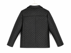 Veste matelassée en similicuir noir pour garçons, blazer tendance pour enfants, retour à l'école - Product Image 2