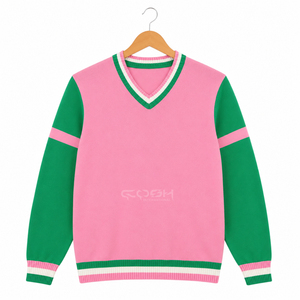 คอช อินเตอร์เนชั่นแนล ซิสเตอร์ฮู้ด โซโรริตี้เสื้อสเวตเตอร์ระบายอากาศได้ดีสำหรับผู้หญิง สไตล์พรีปปี้ แขนยาว ทรงปกติ ใส่ได้ทุกฤดูกาล - Product Image 5