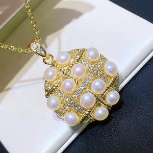 Collier en perles d'eau douce baroques à petites particules plaqué or 14 carats, nouveau produit de 4 mm, provenant de la collection de bijoux fins - Product Image 3