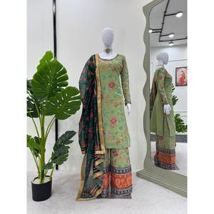Magnifique ensemble haut et bas pour soirée avec dupatta, taille XL - Product Image 2