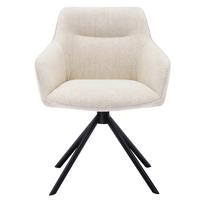 Chaise de bureau pivotante de style nordique, revêtement en velours rose, chaise pivotante latérale, chaise de salle à manger avec pieds en métal noir