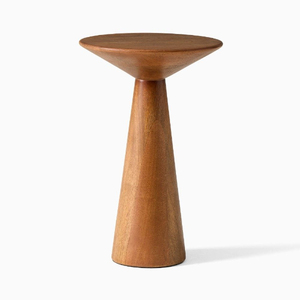 <b>Round</b> <b>Wooden</b> <b>Coffee</b> <b>Table</b> With Tapered Base Handmade Scandinavian Design Living Room Furniture Unique Look Side <b>Table</b> - Product Image 6