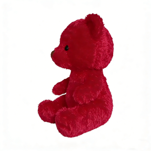 Ours en peluche rouge vin moelleux personnalisable, ours en peluche rouge uni minimaliste pour cadeau, peluche douce et duveteuse - Product Image 2