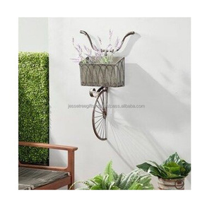 Metal Sheet Wall Mounted <b>Planter</b> With <b>Gold</b> Powder Coating Finishing Round Shape Fancy Design For Garden Decoration - Product Image 6