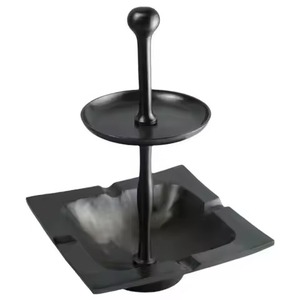 Metal Floor Shiny Smoking Tray With Standing Tall Silver Colored Finishing Design Stand - Product Image 3