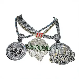 Collar con Colgante de Letra Personalizada en Oro Rosa, Diseño Hip Hop con Moissanita, Hecho a Mano, Unisex, para Fiestas - Product Image 1