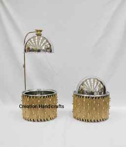 Pot de rangement décoratif en métal gravé finition or de luxe avec couvercle, fait main, décoration de maison et d'hôtel de luxe - Product Image 6