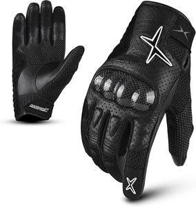 Gants de moto en cuir véritable respirants pour l'été, pour le motocross, le cyclisme et la course à moto - Product Image 1