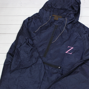 Sorority Women's Navy Blue Quarter-Zip Windbreaker <b>Jacket</b> With Embroidered Logo Front Pocket Zip Closure <b>Lightweight</b> Outdoor - Product Image 4