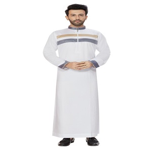 <b>Men's</b> White Casual Ramadan <b>Thobe</b>-Polyester Floor Length - Product Image 2