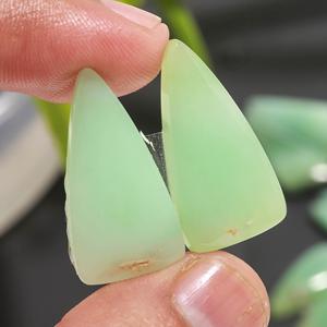 11 paires de pierres précieuses en chrysoprase verte naturelle, 178 carats, pour la fabrication de bijoux, 27x10, 14x8mm # 19993 - Product Image 4