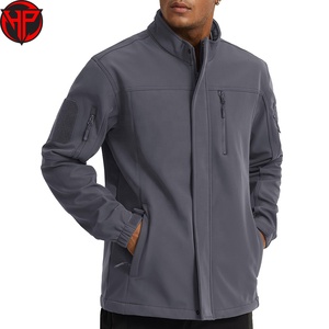 Men's Softshell Jacket Stand Collar Zip Up Outdoor Workwear Windproof Breathable <b>Lightweight</b> Utility <b>Coat</b> - Product Image 5