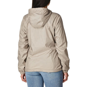 Chaqueta Cortavientos con Capucha para Mujer, Ligera, Impermeable, Transpirable, de Secado Rápido, Informal, Corte Regular, Color Sólido, Manga Larga, Beige - Product Image 2
