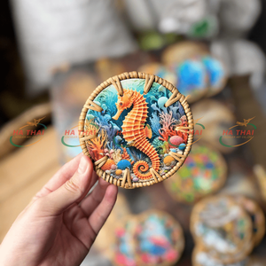 Vintage Style Art <b>Round</b> Rattan Coasters Decorative Drink <b>Mats</b> Handcrafted <b>Table</b> Protection Accessories Wholesale - Product Image 3