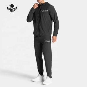 Men Lightweight Windbreaker Tracksuit Set Hooded Zip Jacket Jogger Pants OEM ODM Custom Sportswear Wholesale - Product Image 1
