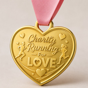 Medalla Conmemorativa en Forma de Corazón de Metal Fundido para Eventos Benéficos - Product Image 4