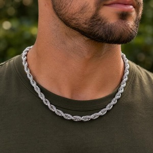 Premium Quality 8mm Iced Out Rope Chain Gold Silver CZ Twist Necklace Bling Hip Hop Bracelet Chunky <b>Choker</b> Men <b>Women</b> Gift Sale - Product Image 2