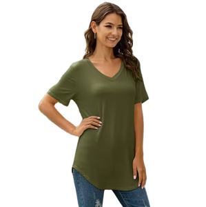T-shirts surdimensionnés élégants pour femmes Tops amples en coton de haute qualité Vente en gros Vêtements féminins décontractés à la mode pour femmes - Product Image 1