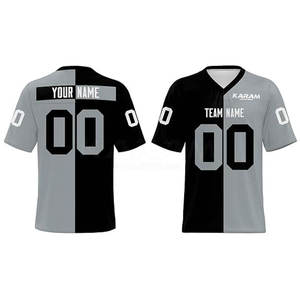 Maillot de football américain personnalisé, impression par transfert thermique, nom de l'équipe, respirant, séchage rapide, col rond, manches courtes, logo avant - Product Image 3