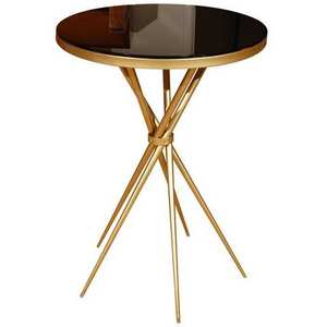 Table basse contemporaine en laiton avec plateau en verre trempé et structure métallique géométrique pour le mobilier de salon - Product Image 3