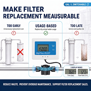 เครื่องวัดอัตราการไหลของน้ำ SAVANT DigiFlow Digital 8100T-AQ ขนาดท่อ 1/4 นิ้ว OD วัสดุ ABS เชื่อมต่อแบบเกลียว OEM ODM 0.6-8 ลิตร/นาที สำหรับเครื่องกรองน้ำ - Product Image 3