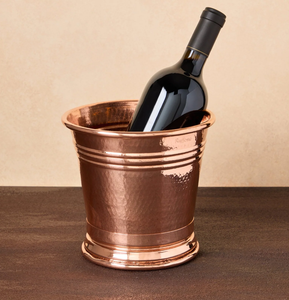 Seau à glace 100% cuivre, bacs à boissons pour champagne, design martelé, cuillère en acier inoxydable et seaux à glace en cuivre - Product Image 2