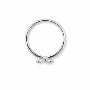 Anillo de Plata de Ley 925 con Nudo de Mariposa para Mujer, con Circonita Cúbica, Minimalista, Elegante, Acabado Pulido, para Uso Diario, Boda - Product Image 4