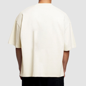 Men's <b>White</b> Short Sleeve O-Neck T-Shirt 100% Cotton Knitted Regular Fit Casual Solid Color <b>Plain</b> - Product Image 4