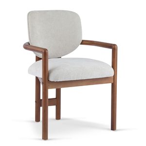 Poltrone imbottite beige (set di 2) - Legno di gomma, capacità di carico 300 libbre, struttura solida - Product Image 6