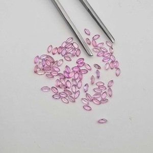 Lote de piedras preciosas sueltas de zafiro rosa natural, corte marquesa facetado, de 1-6 mm, para la elaboración de joyería artesanal. - Product Image 4