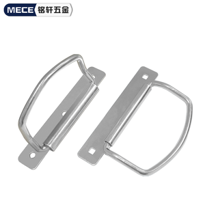 Poignée robuste en fer pour boîte industrielle, design pliable épaissi, revêtement en zinc bleu, accessoires de quincaillerie mobiles pour châssis et caisses - Product Image 1