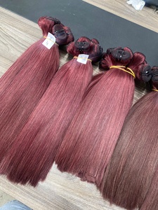 Cabello Rojo de Doble Trama para Tejer, con Cutícula Alineada, Muy Suave, Puntas Gruesas, Doble Trama, 100g - Product Image 6