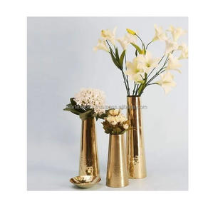 Florero martillado de aluminio hecho a mano moderno elegante centro de mesa decorativo alto para el hogar y la Oficina - Product Image 1