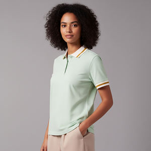 Top trending article 100% cotton ladies polo wholesale manufacturer custom 3D screen printed logo breathable women's polo <b>shirt</b> - Product Image 2