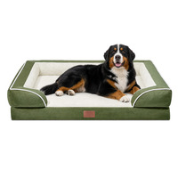 Lits pour chiens et chats de grande taille en mousse à mémoire de forme écologiques personnalisés, luxe, housse amovible, résistante aux morsures, imperméable et lavable, OEM ODM