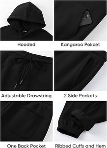 Conjunto de Sudadera con Capucha y Pantalones Deportivos Casuales para Hombre, Estilo Urbano, Lavado Ácido, Estampado, Felpa de Algodón, Traje Deportivo de Invierno con Colores Personalizados - Product Image 6