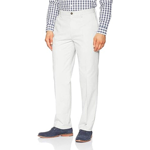 <b>Men's</b> pants <b>White</b> Straight Leg Chino Pants Mid Waist Smart Casual Lightweight Cotton Oxford <b>Trousers</b> Button Closure Summer Wear - Product Image 5