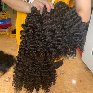 100% Raw Hair Burmese <b>Curly</b> Human Hair, 100% High Quality Hair Burmese <b>Curly</b> Kinky <b>Bundles</b> 10A Grade Up To 30 Inch From Vietnam - Product Image 4