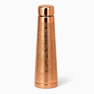 Pure Copper Water BottleEmbossed Copper BottleHandmade Ayurvedic Drinkwar Reusable BottleWellness <b>Gift</b> - Product Image 2