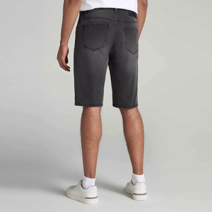 Shorts Bermuda en toile délavée gris foncé pour homme, taille mi-haute, cordon de serrage, décontracté, avec poches, 100 % coton, coupe-vent et respirant - Product Image 3