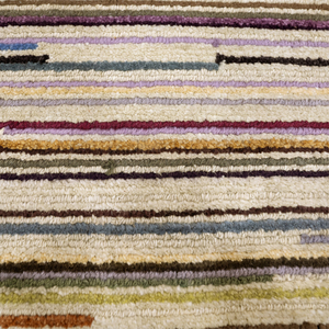 Multicolor Vertical Stripe Wool <b>Rug</b> <b>Ivory</b> Linear Pattern Non-Slip Eco-Friendly Hand Tufted Contemporary Area Carpet for Living - Product Image 4