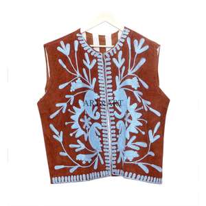 Chaqueta informal de verano/invierno para mujer, estilo indio, de algodón cotrize con bordado floral, con chaleco sin mangas para dama de honor. - Product Image 4