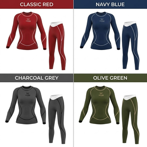 Ensemble de leggings et de t-shirt de compression athlétique pour femmes, tissu respirant en spandex/polyester, imprimé cerise, coupe ajustée pour l'exercice et le yoga - Product Image 2