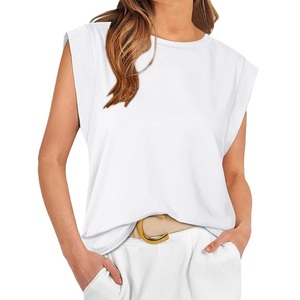 Camiseta sin mangas para mujer, de algodón, color liso, cómoda, informal, suave, transpirable, ligera, para verano. - Product Image 6