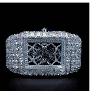 Montre de haute qualité personnalisée, sertie de diamants de laboratoire, en acier inoxydable, de la meilleure qualité, pour hommes - Product Image 2